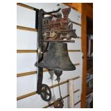 Vintage Train Themed Cast Iron Hanging Bell