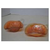 Vintage Dugan Merigold Carnival Glass Leaf Rays -