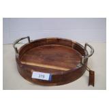 Natural Wood Bowl/Tray w/Handles