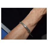 Sterling Clamp Bracelet w/ Chain Guard