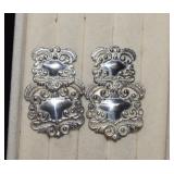 Sterling Luggage Tag Style Pierced Earrings