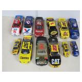 Twelve Larger and Smaller Nascar Die-Cast Cars