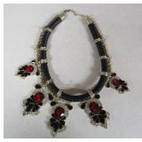 Kaphmada Rhinestone & Crystal Bib Necklace