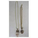 2 Necklaces: Origami Owl & Articulated Owl Pendant