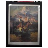 Framed Frank T. Johnson 'Trouble On The Pony