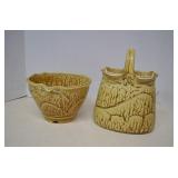 Two Studio Art Pottery Ash Glazed W/ Hallmark Vase