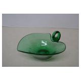 Vintage Green Crackle Glass Heart Shaped Bon Bon