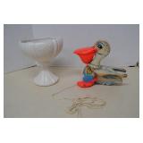 Vintage USA Pottery Compote & Fisher Price Big -