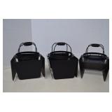 Three Black Metal Fire Pit Ash Holders