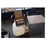 Two Vintage School Desks and One Chair