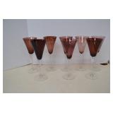 Lot  8 Pottery Barn Amethyst Krosno Wine Glasses
