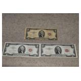 1953, 53A & 53C $2 US Notes  Red Seals  NOTE**