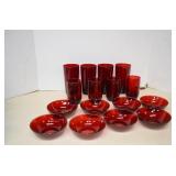 Lot Vintage Anchor Hocking Ruby Red Glass Ware