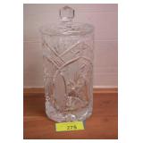 Vintage Lead Cut Crystal Biscuit Jar w/Lid No Chip
