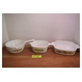 Three Corning Ware Spice of Life Sauge & LaPersil