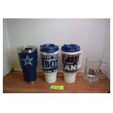 Dallas Cowboy Glass Mug, SS Tumbler, Plastic Cup &