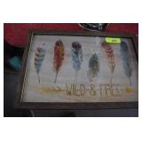 Wood Framed Feather Print