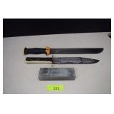 Machete, Bowie Knife & Whet Stone