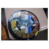 Round Metal Ford Mustang Sign