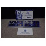 2000S U.S. Mint Proof Set w/ COA & Box 10 Coins