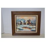 E.Woodson Oil On Canvas Wood Framed Scenic Art