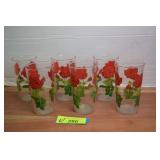 Six MCM Rose Juice Glasses