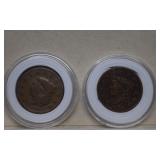 1831 Matron Head Large Cent & 1836 Modified Matron