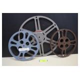 Three vintage Metal Film Reels