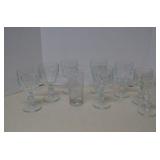 Set Of 8 Vintage Clear Glass Goblets & 1 Glass Cup