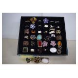 Forty Very Nice Costume Rings -Tray Not Included-