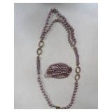 Vtg. Monet Beaded Rhinestone Necklace & Bracelet