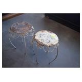 Two Small Metal Ornamental Tables