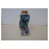 Vintage Jar Full Of Mixed Marbles
