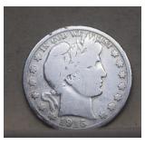1915-S Barber Silver Half Dollar