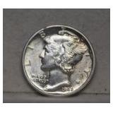 1942-D Mercury Silver Dime - Err Understrike**