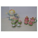 Lot Vintage Treasure Craft Tea Pot, Mini Tea Set &
