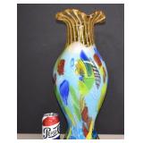 Beautiful Large Murano Style Art Glass Blown Vase