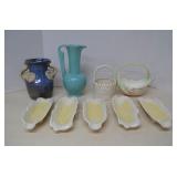 Vintage Lot Fitz Floyd Baskets, Corn Dishes &