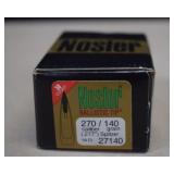Sealed Box Of Nosler 50ct Ballistic Tip 270/140