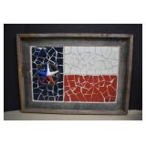 Signed, Texas Flag Mosaic Framed Art