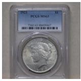 1923 Peace Silver Dollar  MS63  PCGS