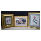 Three Nicely Framed Prints Of Flowers
