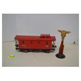 Vintage Lionel Prewar Caboose & Caution Sign