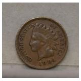 1904 Indian Head Penny w/Cud & Die Crack Rare Errs
