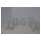 Vintage Clear Glass Lot Of 8 Fostoria Goblets &