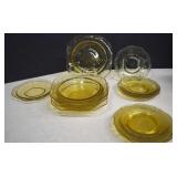 13 Piece Vintage Amber Depression Ware Dishes