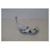 Vintage Lladro Goose With Goslings Figurine