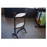 Wood & Mosaic Tile Side Table w/ Two Shelves