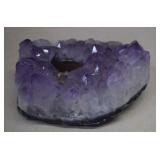 Chunk Of Amythest Crystal Made Into A Candle Holde