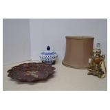 MISC Lot Of Home Decor, Lamp, Pottery Bowl &
